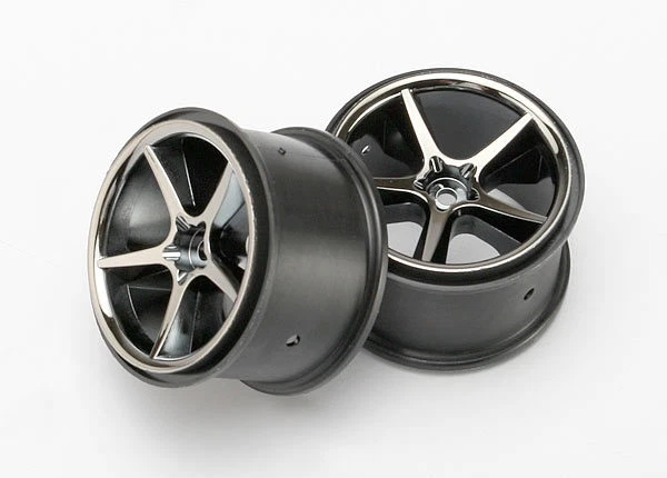 TRAXXAS 7172A Cerchi Gemini Black Chrome 1/16/WHEELS GEMINI BLACK CHROME TRAXXAS - Immagine 1 di 1