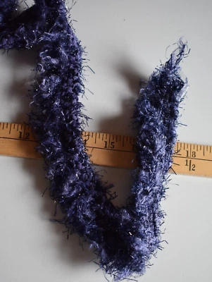 Borde de flecos de chenilla negro púrpura 2 pulgadas de ancho por yarda Foto 1 de 2