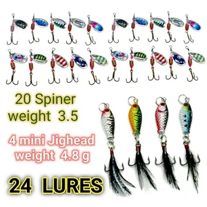 Paquete de 30 señuelos de pesca cuchara de trucha cebo giratorio de metal bajo plantilla cebo cántaro 12 - Imagen 1 de 14