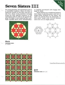Seven Sisters Spinning Spools Wall Quilt Pattern w/ Flexible Templates - Picture 1 of 1