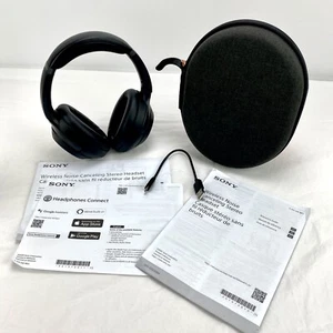 Sony WH-1000XM3 Wireless Noise-Cancelling Over-the-Ear Headphones Black w/ Case - Picture 1 of 18