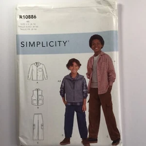Simplicity 10886 Boy Vest Gilet Shirt Cargo Pant Trouser Child New Uncut Pattern - Picture 1 of 12
