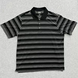 Polo de golf Adidas Puremotion blanco y negro a rayas manga corta para hombre elástico - Imagen 1 de 11