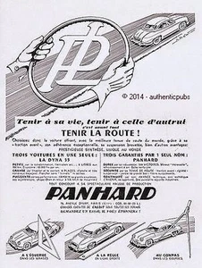 REKLAME AUTO PANHARD DYNA 55 HALTEN SIE DIE STRASSE ZEICHEN KOW VON 1955 FRANZÖSISCH AD PUB - Bild 1 von 1