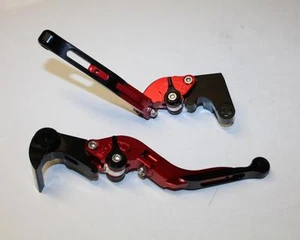 Levers Ducati 848 1098 1198 Freno Embrague Plegable Rojo Negro - Imagen 1 de 2