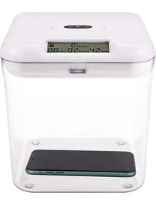 Timed Lock Box with Timer 6.5" Time Locking Container Lock Safe for Cell Phone - Picture 1 of 7