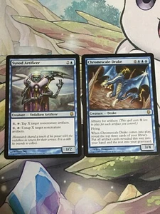 C5007 MAGIC GATHERING MTG DARKSTEEL SYNOD ARTIFICER CHROMESCALE DRAKE RARE NM - Picture 1 of 22