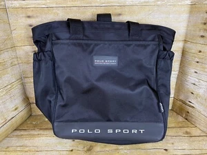 Polo Sport Ralph Lauren Tote Bag Large Logo Spell Out Black VTG - Picture 1 of 15