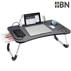 HBN Laptop Desk, Laptop Bed Stand Foldable, Reading & Writing Holder with Drawer - Picture 1 of 7