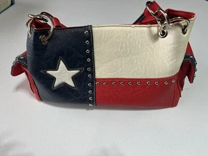 TEXAS PRIDE Purse Flag Concealed Carry Handbag Red White Blue Montana West - Picture 1 of 11