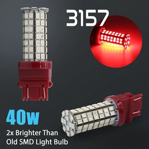 2X 3157/3156 40W Red LED Rear Brake Stop High Power Tail Lamp Light Bulbs Pair - Picture 1 of 6