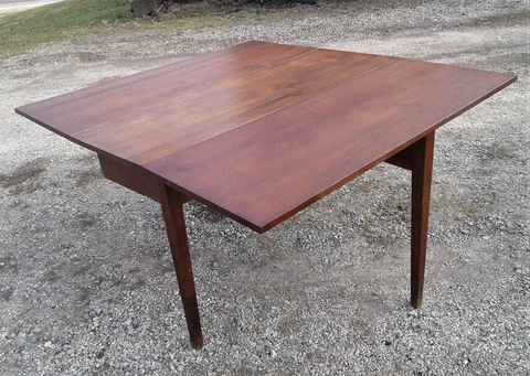 Antique Walnut Drop Leaf Table 4 Gate Legs 1840s Era Cover