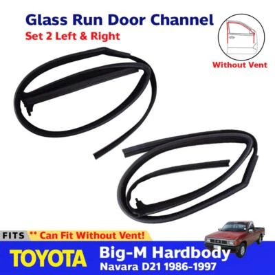 Rubber Door Seal Glass Run Channel Front Pair Fit For 1986-97 Nissan D21 Pickup Foto 1 de 4