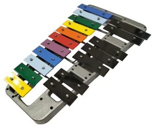 Xylophon Spielzeug 18 Noten Basis Kunststoff Noten Metall mit Stäbchen gebraucht - Bild 1 von 8