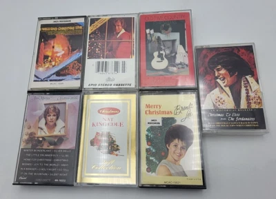 Christmas Cassette Music Lot Of 7 Elvis Anne Murray Nat King Cole Brenda Lee - Imagem 1 de 4