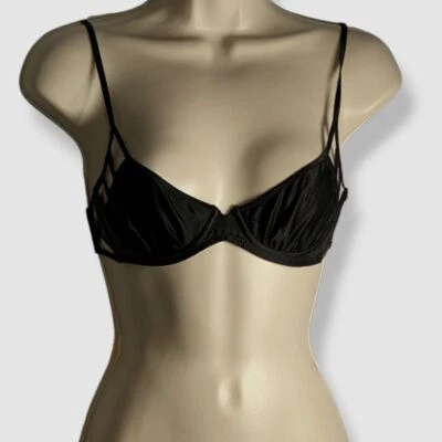 $255 KIKI DE MONTPARNASSE Mujer Negro Jaula Cinta Demi Sujetador Talla 32B Foto 1 de 3