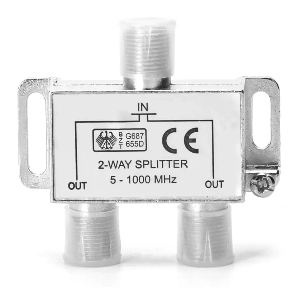 derivatore partitore antenna cavo tv 2 vie splitter sdoppiatore 2 uscite - Immagine 1 di 4