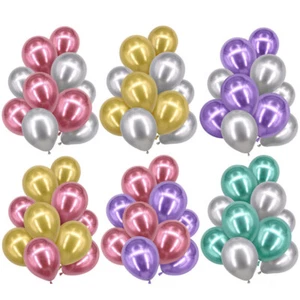 Time to Sparkle 20 Mix METALLIC LATEX BALLOONS Helium Large 12" Wedding Birthday - Picture 1 of 11