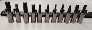 Lot of 11 Craftsman Hex, Star, Slotted, Phillips Bits 1/4" Drive Socket GK USA - Picture 1 of 12