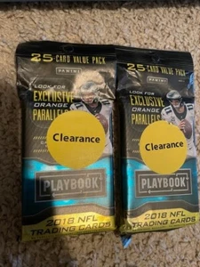 Panini Playbook Football 2019 paquete de valor de 25 cartas Orange Parallels - lote de 2 - Imagen 1 de 1