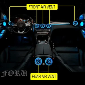 For Mercedes C-Class W205/GLC X253 64-Color LED Ambient Lights Kit- 7PC Air Vent - Picture 1 of 23
