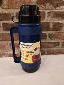 Thermos Stanley Roberts Thermos 1 Liter Blue NEW One Cup Lunch Work Container - Picture 1 of 17