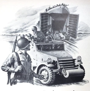 PRINT AD 1943 BF Goodrich First in Rubber Tires Ameripol WWII Soldiers Vintage - Picture 1 of 2