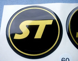 4x ST gold emblems for hub caps rim lids 60mm silicone sticker ST60SG - Picture 1 of 4
