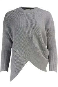 STELLA MCCARTNEY ASYMMETRIC RIBBED WOOL SWEATER IT 40 UK 8 - Picture 1 of 7