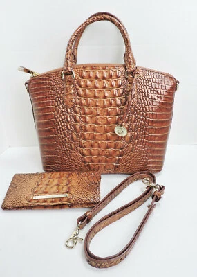 Brahmin Duxbury Carnelian Copper Melbourne Leather Satchel & Ady Wallet Set NWT  - Image 1 of 4