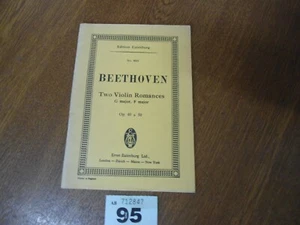No.803 BEETHOVEN Two Violin Romances G & F major 40/50 - Edition EULENBURG Score - Picture 1 of 9