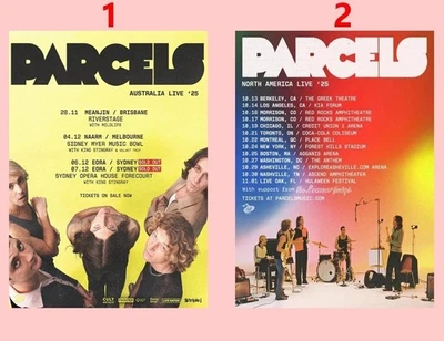 Parcels – Australia & North America Live 2025 Tour Dates Poster, Stylish Music - Image 1 of 4