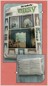 Simplicity 7256 UNCUT 1990s Vintage Curtain Pattern Swag Valance Drapery Panels - Picture 1 of 3