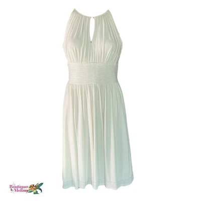 David's Bridal Size 2 Ivory Beaded Halter Formal Dress Beaded NWOT - Image 1 of 4