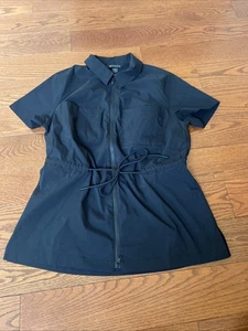 Athleta Shirt Advantage SMALL Topspin Kordelzug Cinch Kurzarm schwarz Oberteil - Bild 1 von 7