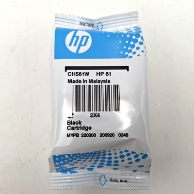 Genuine HP 61 Black Ink Cartridge Pack  Sealed exp Sept 2022 One Cartridge - Image 1 of 4