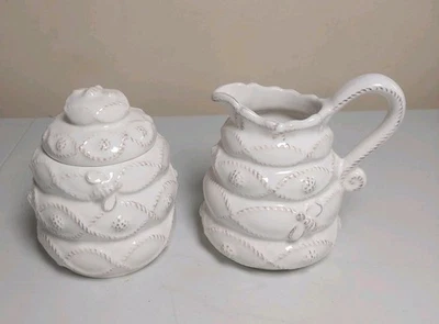 Juego de té crema azúcar Juliska x Veronica Beard Jardins Du Monde blanqueador SIN BANDEJA Foto 1 de 4