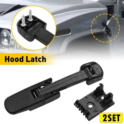 Juego de 2 pestillos de capó negros 15097841 ABS para Chevrolet Kodiak GMC C4500 Topkick Humme Foto 1 de 4