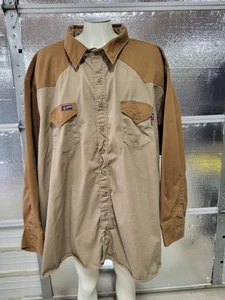 Lapco FR Work Shirt - Mens 7XL Long - Brown - Welding - Fire  Resistant - Picture 1 of 9