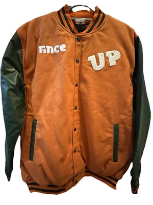Fince Up Apparel Orange & Green Varsity Letterman Jacket Size XXL New In Plastic - Image 1 of 4