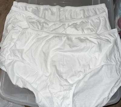 3 Hanes Ultimate 女式棉质高帮内衣,13 码白色 — 第 1/2 张图片