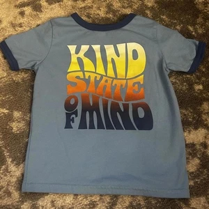 Garanimals Toddler Boy Short Sleeve Blue "Kind State of Mind" T-Shirt 3T - Picture 1 of 3
