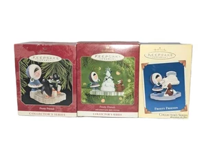 Vintage Hallmark Andenken Frosty Friends Ornament Lot x3 1998, 2001 & 2005 verpackt A+! - Bild 1 von 19