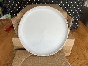 New Set 4 Gibson Home Rockaway? Farmhouse Matte White Stoneware 8” Lunch Plates - Picture 1 of 10