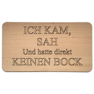 Wanddeko Holzschild mit lustigem Text für Arbeit und Büro, Schild mit Gravur - Bild 1 von 6