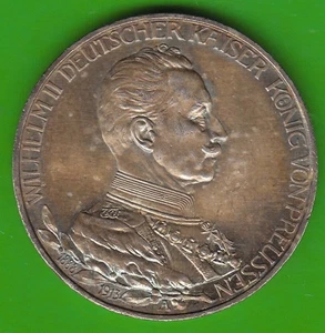 Coin Mark Silver Prussia 3 MARK 1913 Anniversary Splendor nswleipzig - Picture 1 of 3