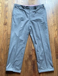 Loro Piana Mens Dress Pants Sz 40x30 Gray Zealander Merino Wool Cuffed Harrison - Picture 1 of 10