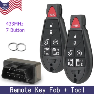 2 Llavero de coche remoto con kit de herramientas para Chrysler Town & Country Dodge 7 botones EE. UU. Foto 1 de 4