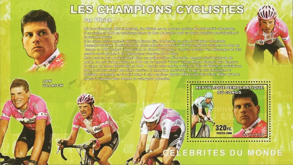 Jan Ullrich Stamp Cyclist Champion Souvenir Sheet Mint NH - Image 1 of 1