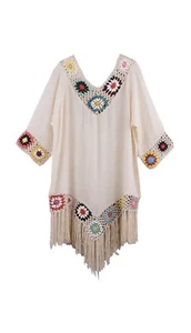 Women Summer Beachwear Bikini Kaftan Dress Swimwear Beach Cover Up (Apricot) - Picture 1 of 2